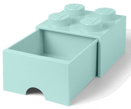 LEGO Úložný box 4 so zásuvkou aqua